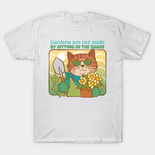 Gardening Cat T-Shirt by Sue Cervenka